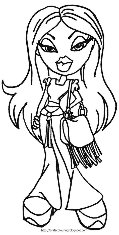 cute bratz coloring pages|bratz doll coloring page.